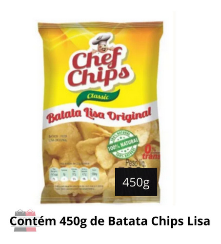 Batata Chips Chef Classic Lisa 100% Natural Pacote Grande Nf