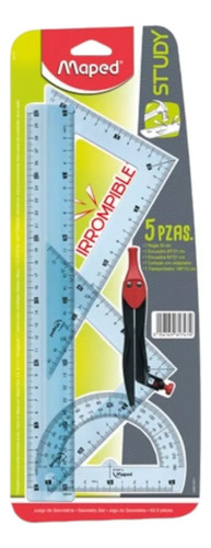 Juego De Geometria Irrompible Maped Con 5 Piezas Study