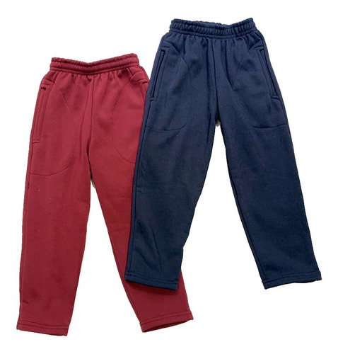 Pantalón Jogging Colegial 4 A 14 Doble Friza Acetato Colores