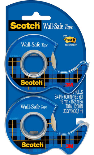 Scotch - Cinta Adhesiva Para Pared  2 Rollos Dispensadores  