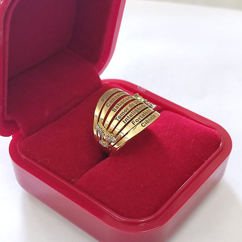 Anel Sete Dons Do Espirito Santo Ouro 18k 750
