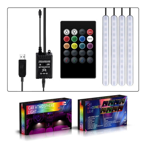 Imagem 8 de 9 de Carro Home Rgb Led Strip Luz Atmosfera Pé Luzes Ambientes