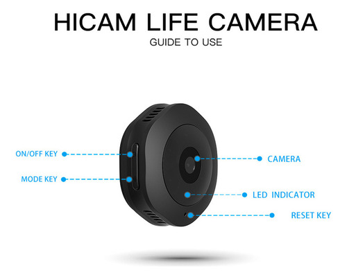 Mz Câmera Oculta Sem Fio H6 Wifi 1080p Hd Com Bateria E
