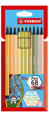Marcadores Stabilo Pen 68 Nuevos Colores X 10 Soft