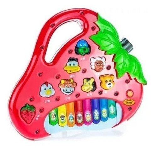 Pianinho Morango Bebê Brinquedo Infantil Educativo Musical