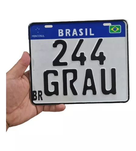 Placa Decorativa Moto Mercosul Grau 244 Personalizada