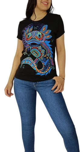 Blusa Para Mujer Ajolote Huichol Fosforescente Rave