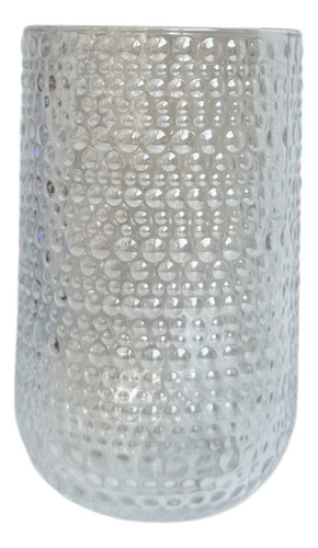 Set X6 Vasos De Vidrio Con Puntos Chicos 300 Ml Tornasolado