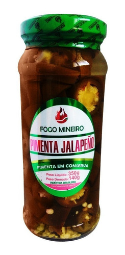 Pimenta Jalapeño Em Conserva 350g Fogo Mineiro.