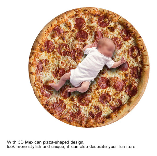 Manta Redonda Con Estampado De Pizza Mexicana, 122 Cm