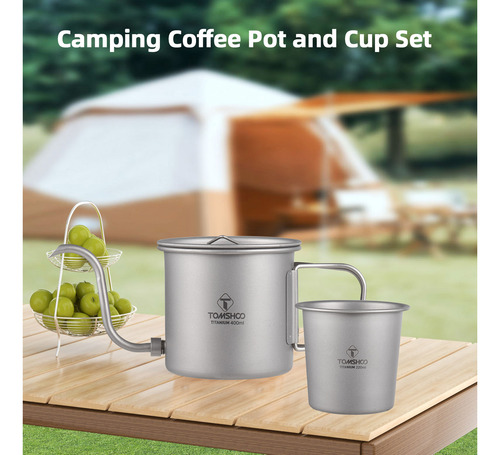 Chaleira De Café, Pote De Acampamento Portátil, 400 Ml, Bico