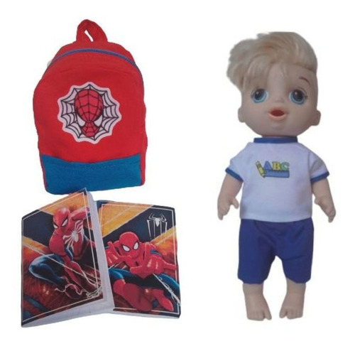 Kit Escolar Homem Aranha Para Boneca Baby Alive Ou Similares