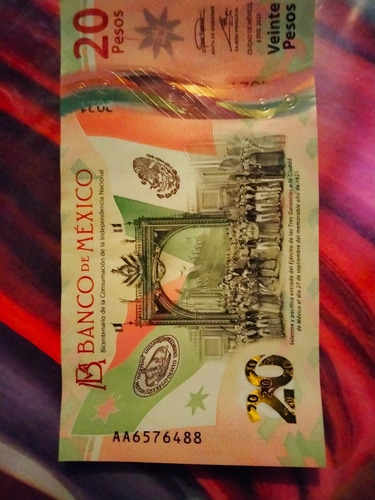 Billete De 20 Pesos Mexicanos Aa65