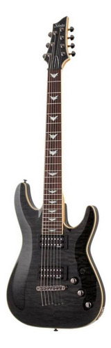 Guitarra eléctrica Schecter Omen Extreme-7 de caoba see-thru black con diapasón de palo de rosa