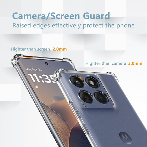 For Moto Edge 60 Fusion Funda Case Soft Silicona Rudo Uso Transparente