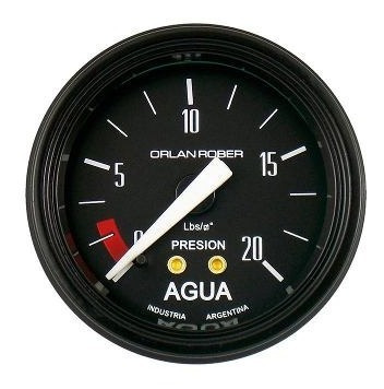 Orlan Rober Manómetro Presión De Agua Classic Negro 615h20