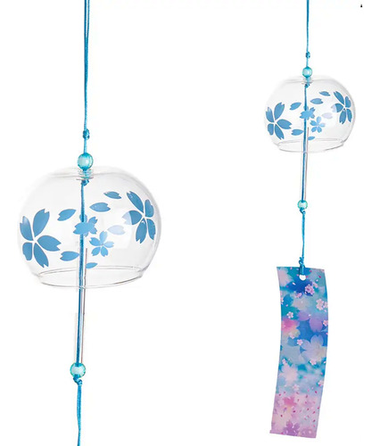 Furin Campanilla Colgante De Viento Japonesa Azul