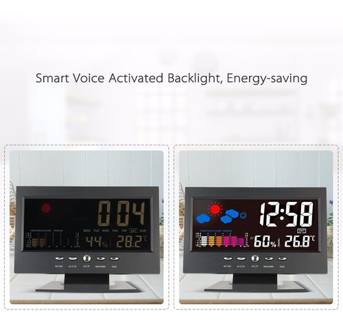 Reloj Termometro Digital Lcd Con Higrometro/alarma Interior