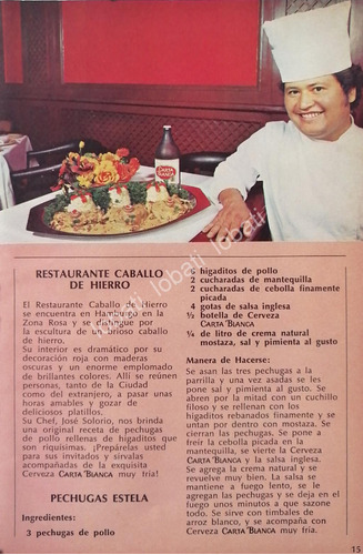 Cartel Retro Carta Blanca Restaurant Caballo De Hierro