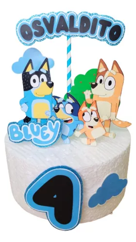 Cake Topper Bluey Adorno Torta Cumpleaños