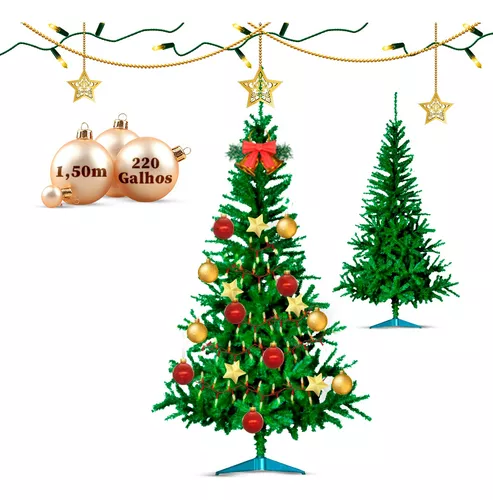 Arvore Natal Grande Decorada Completa 150cm Com Pisca Luxo