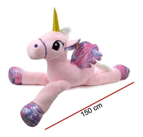 Peluche Unicornio Con Alas Estrelladas 150 Cm Charko 7940