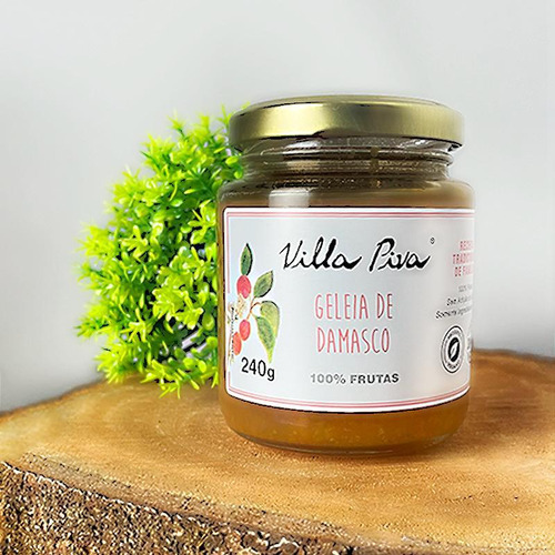 Geléia Villa Piva damasco em frasco sem glúten 240g pacote x 2