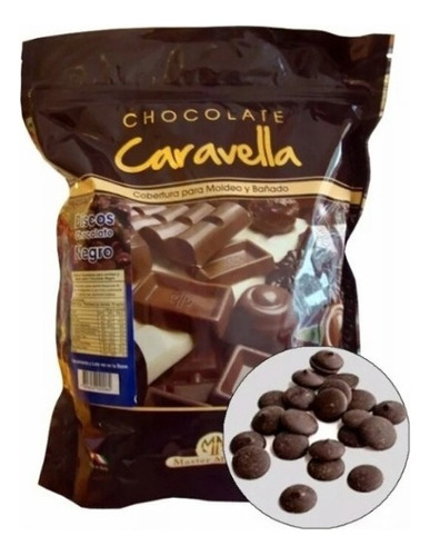 Cobertura De Chocolate Negro Caravella 1kg