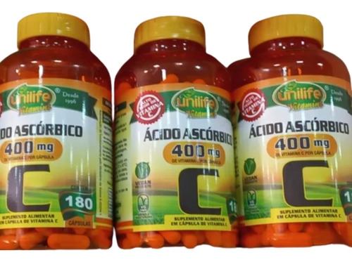 Ácido Ascórbico Vitamina C 180 Cáps 