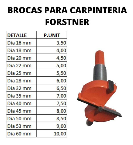 Broca Tipo Forstner Para Perforar Madera  