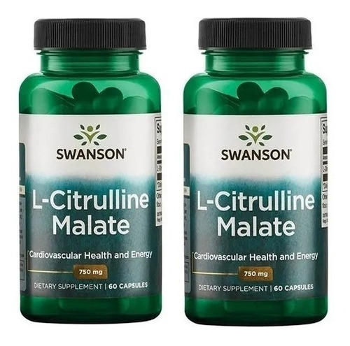 Imagen 1 de 1 de Citrulina Malate 750mg Swanson 60cap Pack 2x Envio Gratis