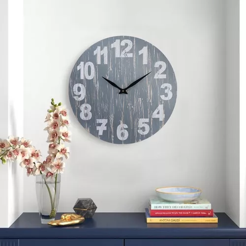  Silent - Reloj de pared decorativo de madera sin