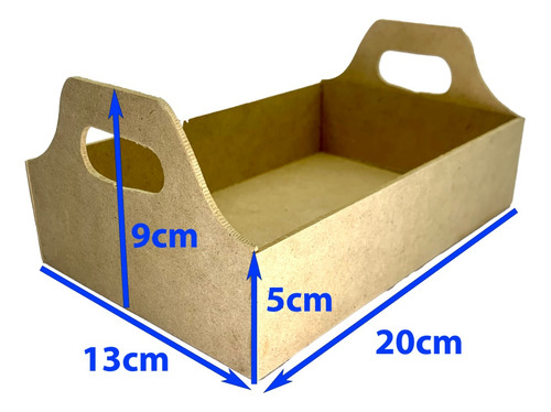 1 Caja 20x13x5cm De Madera Mdf Con Agarradera #2 Mini