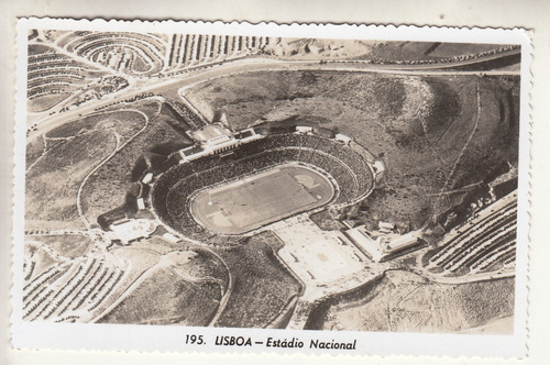 Antigua Postal Vista Aerea Estadio Nacional Lisboa Portugal