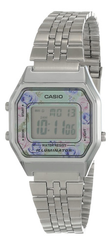 Casio La680wa-2c Reloj Cronógrafo Con Alarma Y Esfera Floral