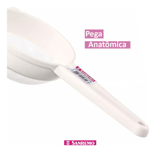 Peneira Cozinha Plástico Sanremo 14,5cm Sucos Confeiteiro