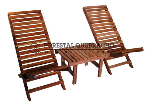 Imagen 3 de 6 de Mesa Ratona Para Reposera Madera Dura Quebracho Exterior