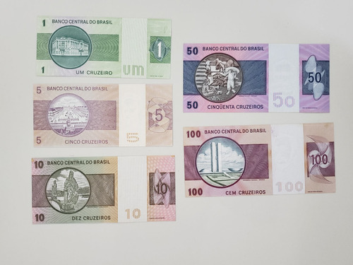 Vendo Coleção De 5 Notas Antigas De Cruzeiros Fe (Usado)