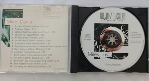 Cd Miles Davis -the Jazz Masters- 1996 (Usado)
