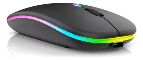 Mouse Sem Fio Recarregável Wireles Optico Led Rgb Ergonômico