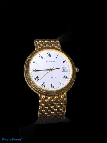 Relógio De Ouro 18k Com Vidro De Safira, Marca Technos.