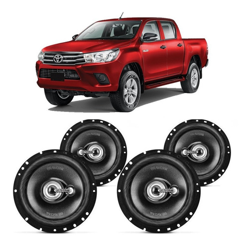 Kit Alto Falante Toyota Hilux 2012 A 2015 Bravox 240w Rms