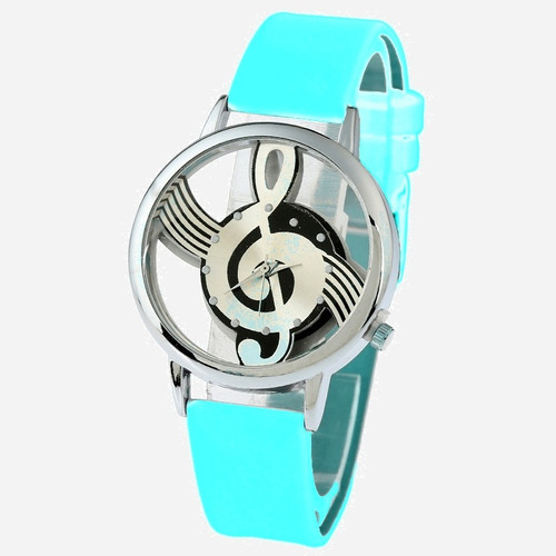 Reloj Musica Dama Piel Vinil Clave Sol Moda Mujer A541