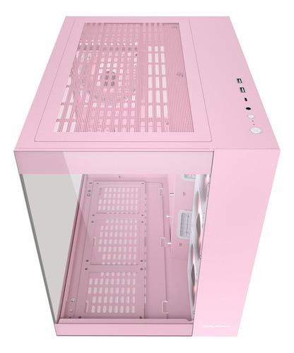 Gabinete Gamer Cougar Fv150 Rgb Pink 4 Ventiladores Argb Color Negro