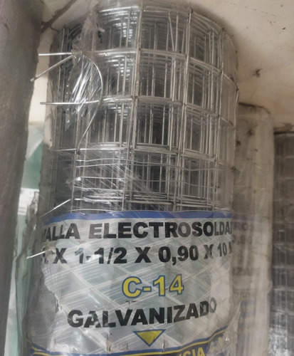 Malla Electrosoldada 1 1/2  X 1 1/2  X 0,90 X 10 Mts Cal 14