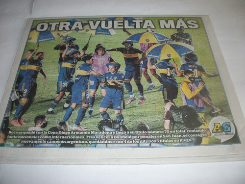 Boca Campeon Copa Maradona 2020 - Deportivos Y Poster Doble (Usado)