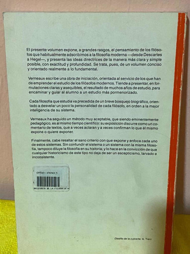 Historia De La Filosofía Moderna - R. Vernaux (Usado)