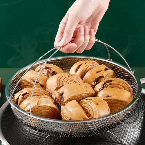 Cesta Vaporera Inoxidable Para Verduras Y Frutas