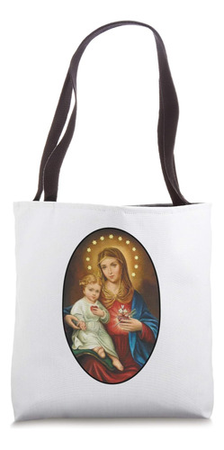 Bolsa De Tela Virgen María Y Niño Jesús