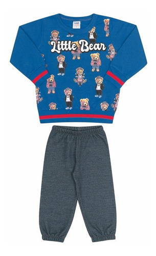 Conjunto Moletom Menino Little Bear Marlan 20544  Tam Bebê